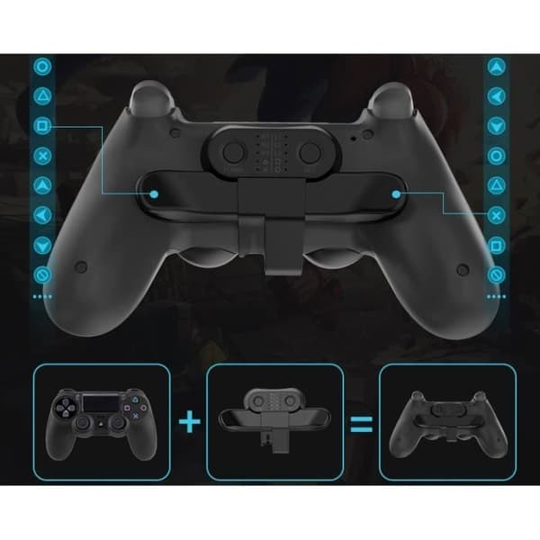 Accessoire PS4 - Strike Pack - Bageste Knap Attachments - Sort - Kompatibel med Mods - Modulerbare Paddle