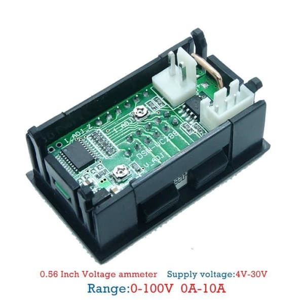 DC 100V 10A MiNi Voltmeter ampere meter Panel Amp Volt Gauge Dobbelt LED rød, blå numerisk