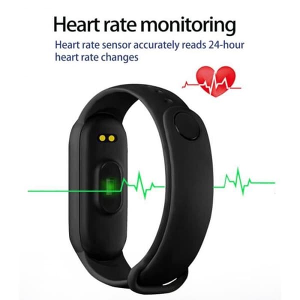 Smartwatch M6 - Sort - Aktivitetsmonitor - Hjertefrekvens - Blodtryk