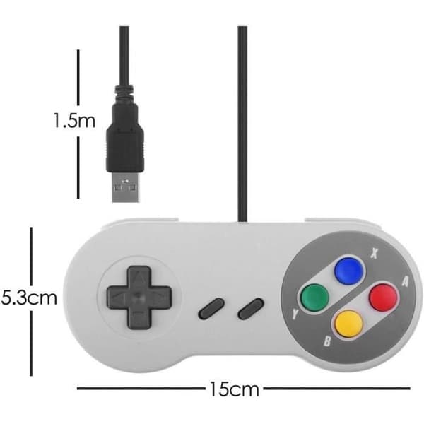 2 Pakke Snes-NES Imitation Controller USB - Klassisk Retro Spilcontroller Kompatibel med Spil-PC, Computer, Computer P[J15]
