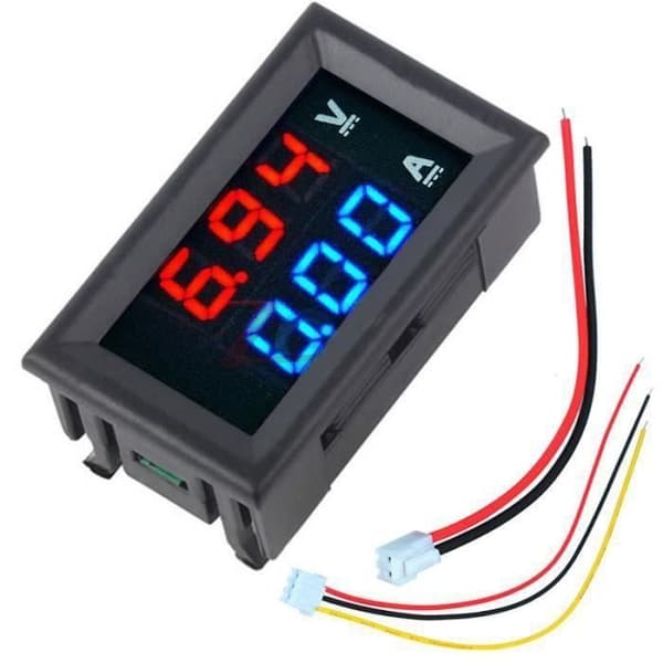 DC 100V 10A MiNi Voltmeter ampere meter Panel Amp Volt Gauge Dobbelt LED rød, blå numerisk