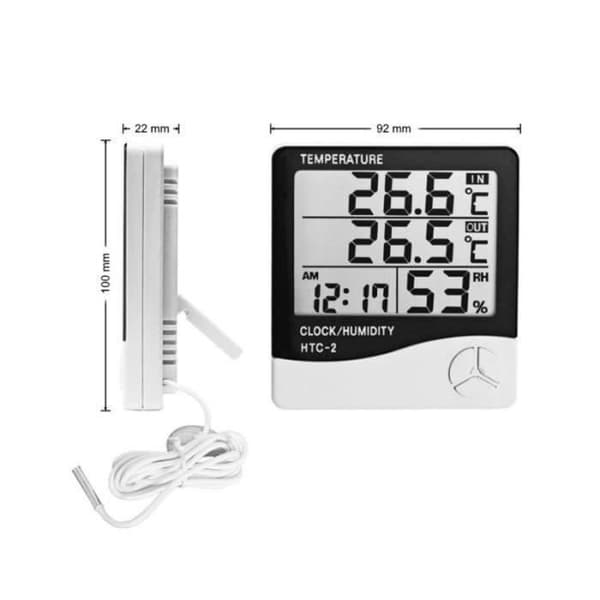 Termometer - HYDROMETER - Väderstation - Digital inomhus - Utomhussensor - Hygrometer