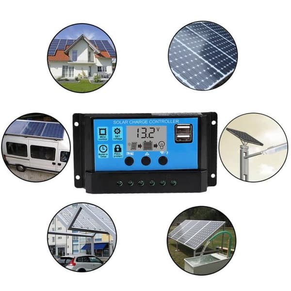 30A 12V 24V (30A) AB070 Automatisk Solar Charge Controller PWM Controller
