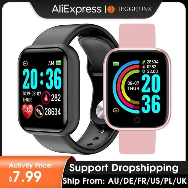 Sport Smartwatch - Montréal - D20 Pro - Bluetooth - Pulsmonitor - Sort