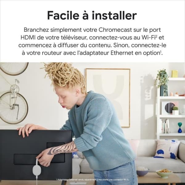 Google Multimedia Bridge Google Chromecast med Google TV (HD-version)- USED