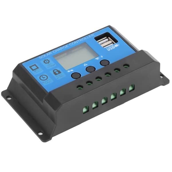 GOTOTOP Solar Controller 30A LCD Solar Charge Controller Auto Identifiering 12V 24V Fullständig PWM-kontroll