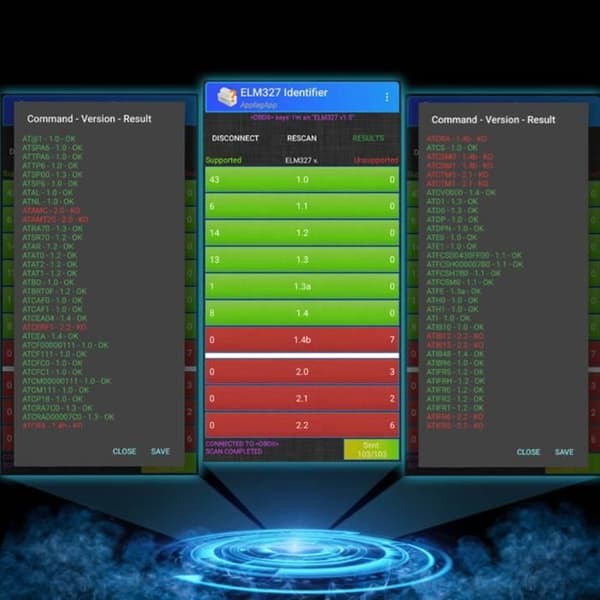 OBD2 diagnostic scanner - DIOCHE - OBD2 diagnostic scanner - Bluetooth - Version V1.5 - Universel
