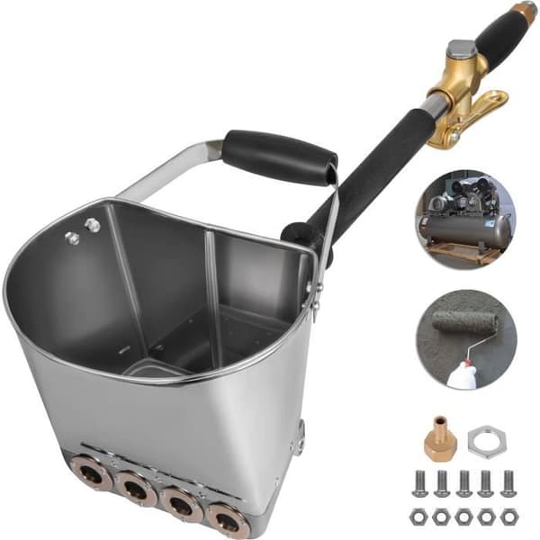 Gips Sprøjte - VEVOR - 4 Sprøjte Dyser - Rustfrit Stål - Let - Kompakt