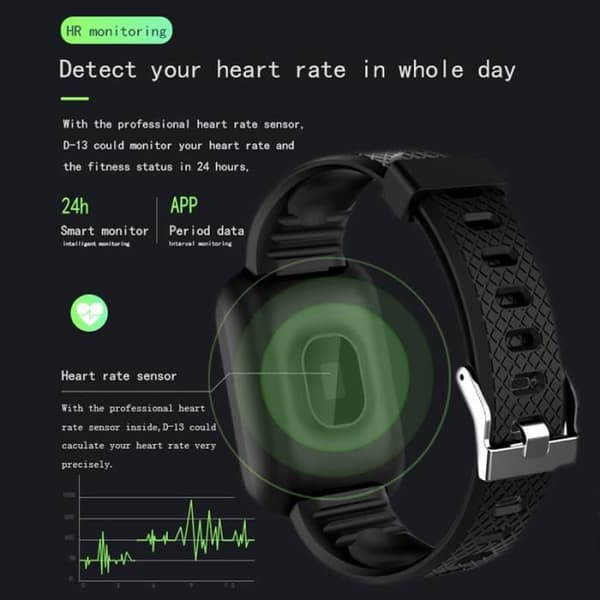 Smartwatch - YWEI - 116 Plus - Sort - Blodtryksmonitor - Vandtæt