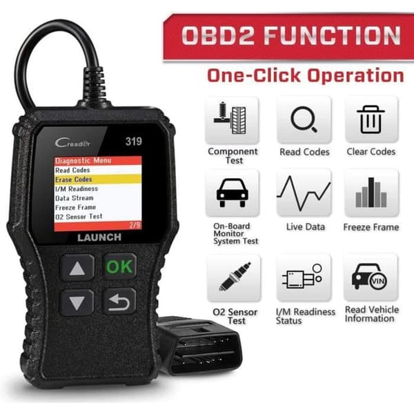 LAUNCH CR319 Scanner Auto Diagnostik OBD2 EOBDCan til at Læse og Slette Motorfejlkoder EVAP Tester og Sensor[846]