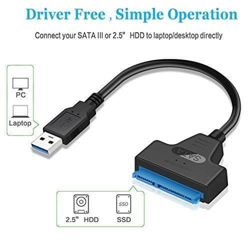 EasyULT USB 3.0 til SATA III-adapter, Super Speed USB 3.0 til SATA-disk C