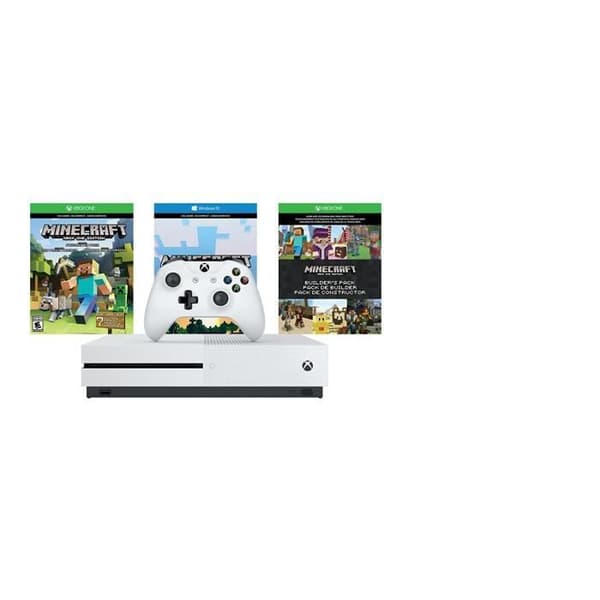 Hemkonsol - Microsoft - Xbox One S 500GB - Vit - Minecraft - Pack