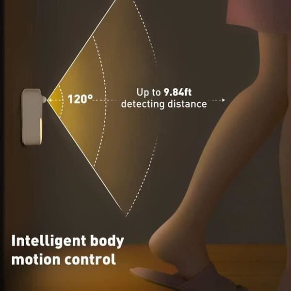 BK LED Wall Night Light Rörelsesensor - Ljussensor - [3-pack] Inomhusbelysning för sovrum (varmvit)