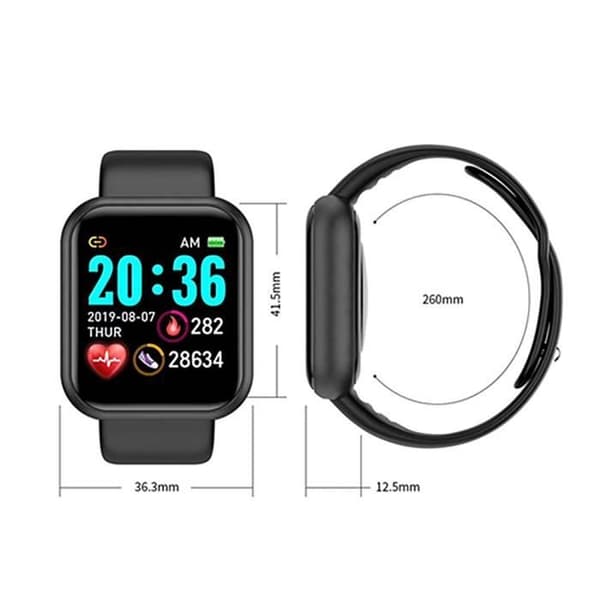 Sport Smartwatch - Montréal - D20 Pro - Bluetooth - Pulsmonitor - Sort