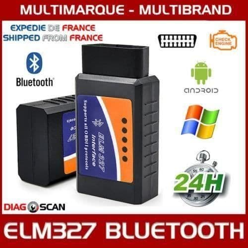 Interface - Bildiagnosekasse - ELM327 OBD2 BLUETOOTH - Multimærke Diagnostik - Fejludlæsning