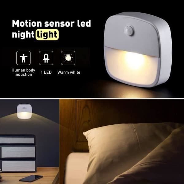 BK LED Wall Night Light Rörelsesensor - Ljussensor - [3-pack] Inomhusbelysning för sovrum (varmvit)