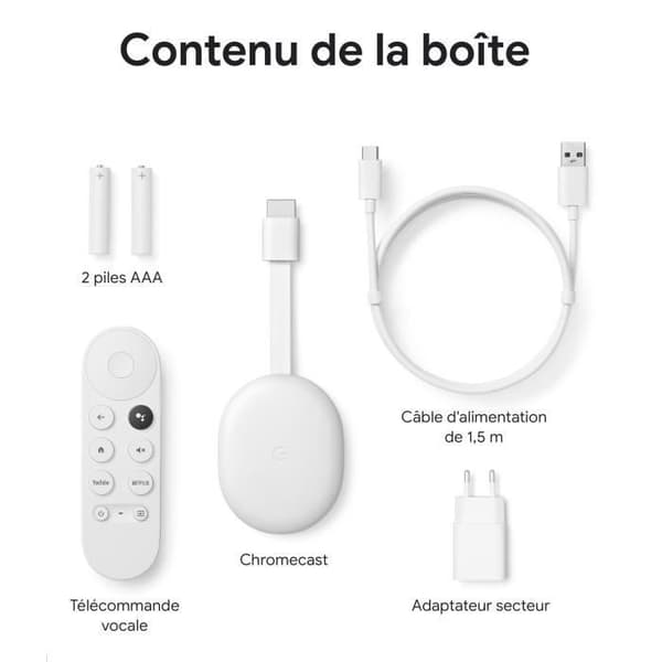 Google Multimedia Bridge Google Chromecast med Google TV (HD-version)- USED
