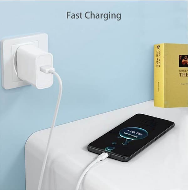 Lader - SQUARE DIFFUSION - 20W - Hurtig opladning - USB C - Kabel 1,5M