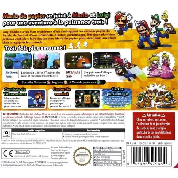 MARIO & LUIGI PAPPER JAM BROS 3DS