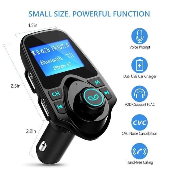 Biltransmitter FM Bluetooth til bil