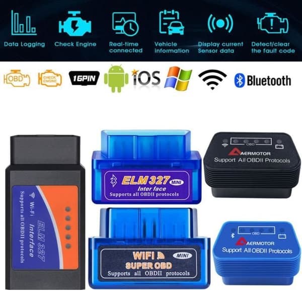 Pour BMW E90 E46 E60 E39 E36 E87 E84 X5 E70 X3 X6 M3 M5 WIFI ELM327 OBD2 Skanneri Bluetooth ELM327 OBD2 Skanneri Sininen