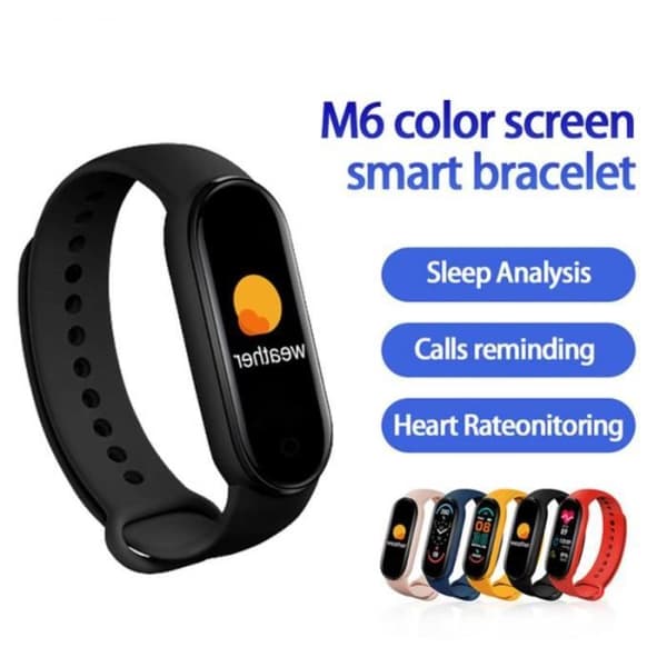 Smartwatch M6 - Sort - Aktivitetsmonitor - Hjertefrekvens - Blodtryk