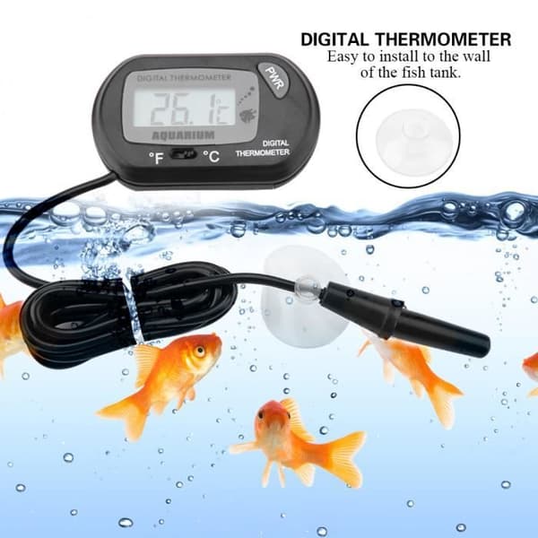 EBTOOLS Digitalt Termometer, Digital Temperaturmåler til Akvarietank i 2 Farver, Sort