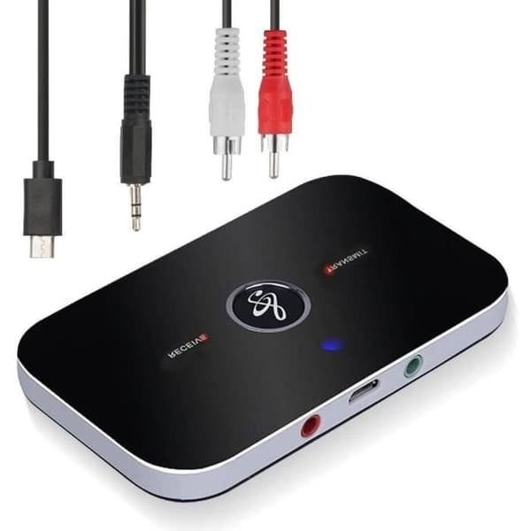 Bluetooth Adapter Receiver, Ozvavzk Bluetooth Transmitter Receiver 5.0 Transmitter Receiver Bluetooth Audio 2-in-1 with Output Au