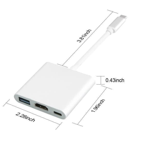 USB 3.0 Type C USB-C til HDMI Adapter til Apple New Macbook HDMI-kompatibel