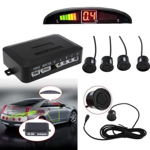 4 Sensor Parkering LED Radar Bageste Bil Lyd Alarm