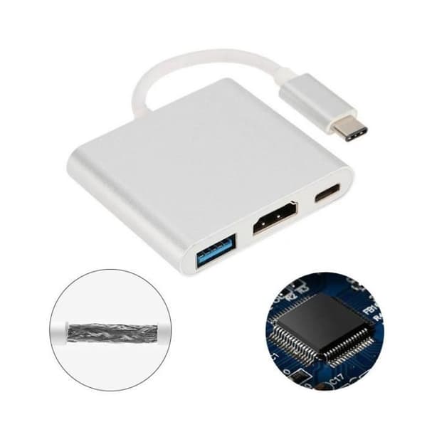 Usb 3.1 Type-C Usb-C Han Til Usb 3.0 Hdmi Usb-C Hun Kabel Adapter
