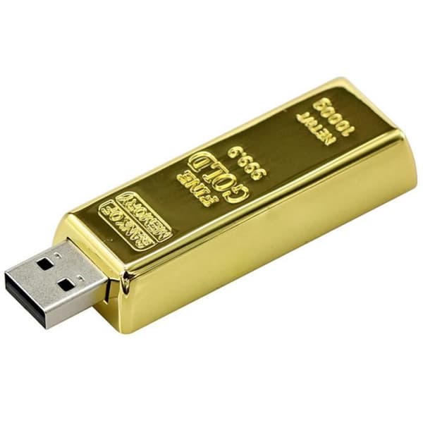 64GB USB 2.0 Pendrive USB Flash Memory Stick Gold Bar Metal