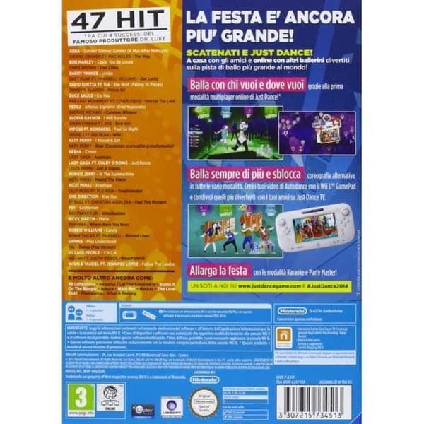 Videospil - UBISOFT - Just Dance 2014 - Musik - PEGI 3+ - Wii U-disk- USED