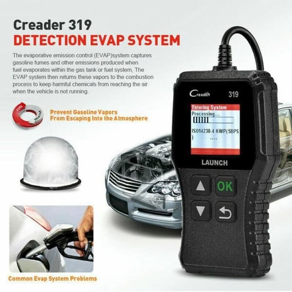 Professionelt Diagnoseredskab Start den Automatiske OBD2 EOBD Bilscanner CR319, Sort