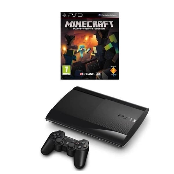 Pakke Console PS3 Sort 500 GB + Minecraft Spil PS3- REFURBISHED