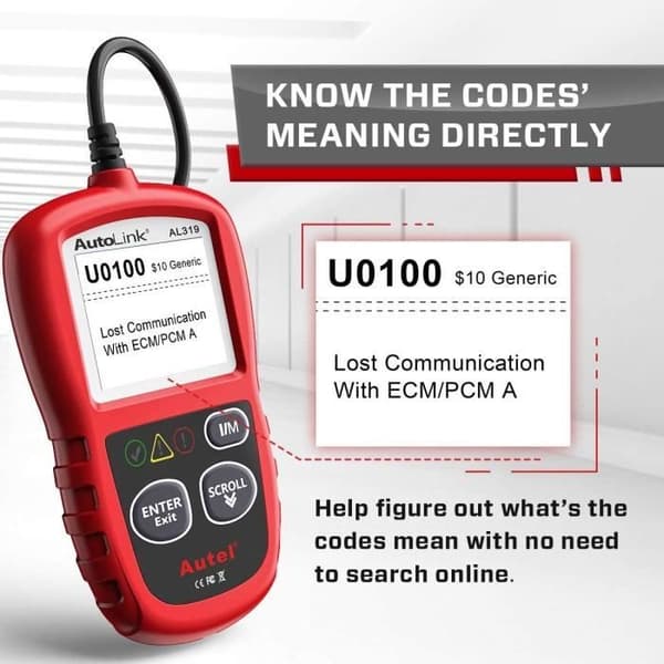 Autel Autolink AL319 EOBD Kode Læser Rød A2