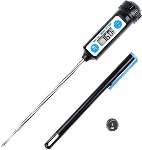 Madtermometer - Anpro - Digital - Lang rustfrit stålsonde - LCD-skærm - Sort
