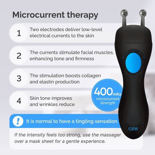 Skønhedsenhed med mikrostrøm - GESS - MT - Anti-aging - Rynkereduktion - 5 behandlingsmetoder