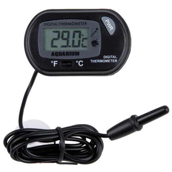 Akvariumstermometer - MSD - Sort - LCD digital - Probe med 1m kabel