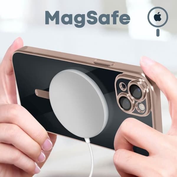 Coque - Apple - iPhone 14 - Silikon - Rosa - MagSafe - Kromad kant