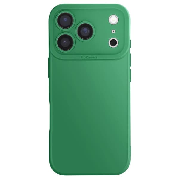 Siliconfodral för iPhone 17 Pro Max med förstärkt kamerablock grön