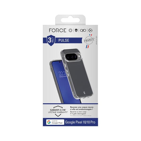 Coque - FORCE CASE - Google Pixel 10 / 10 Pro - Stötsäker 3m - Transparent - Förstärkt