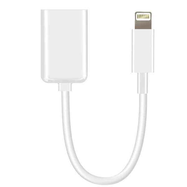 OTG USB-adapter - Apple - Lightning - 10cm - Vit - Effektiv dataöverföring