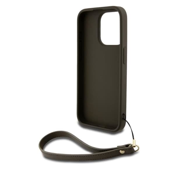 Coque - DKNY - iPhone 14 Pro - Brun - Handledsrem - Metalliserad Logotyp