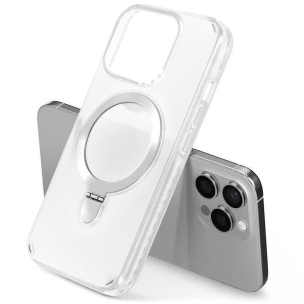 MagSafe-skal för iPhone 13 Pro Max Stötsäker med Fällbart Stöd Vit