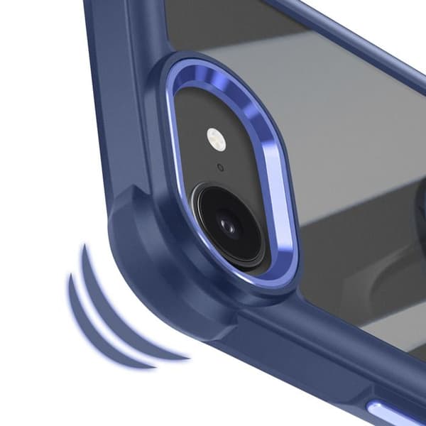 Coque Anneau - iPhone 16e - Blå - Magnetring - Stötskydd - Hybriddesign