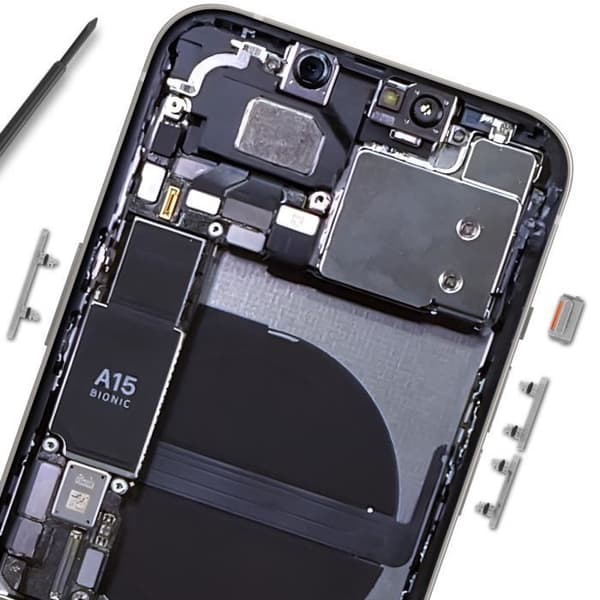 Ström, volym och tyst knapp för iPhone 13 och 13 Mini Vit