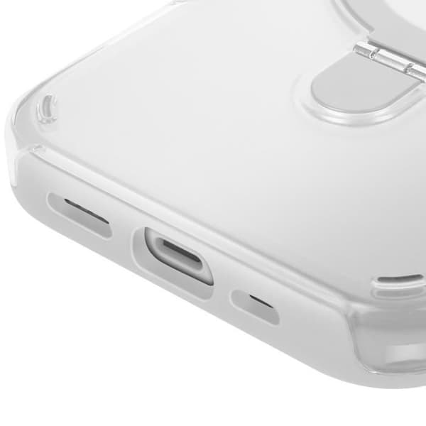 Coque MagSafe för iPhone 16 Pro Stöttålig med Fällbart Stöd Vit