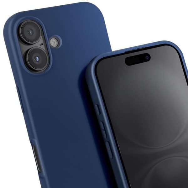 Coque Cordon Semi Rigide Soft touch för iPhone 16 Plus Blå