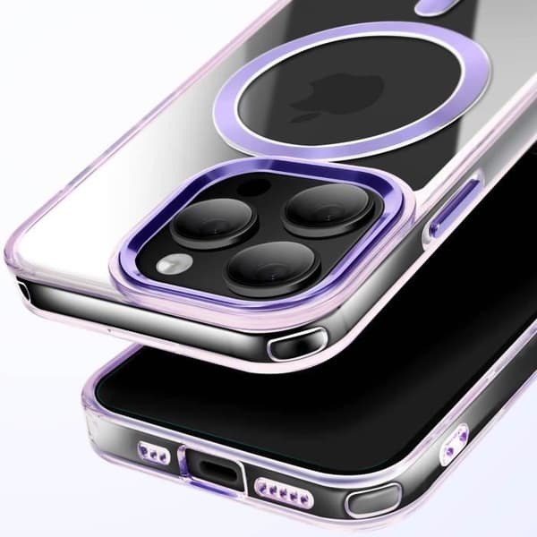 Coque MagSafe för iPhone 14 Pro Max Bakgrund Glas Lila